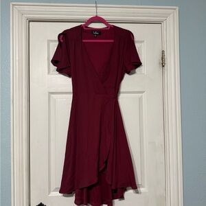 Lulu's Burgundy Wrap Dress